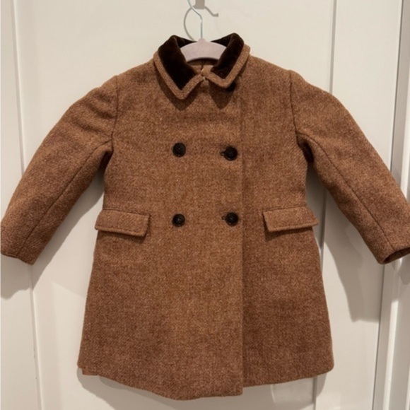 HARRODS CHILPRUFE Vintage 1950 Brown Hand Woven Harris Tweed Jacket Coat 18M - Picture 1 of 9